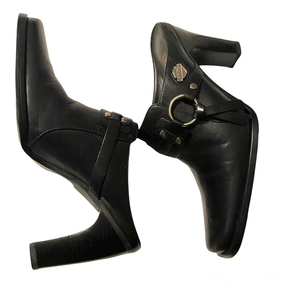 - Harley Davidson Black Leather Mules